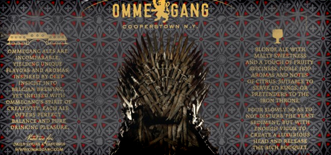 Iron Throne Blonde Ale – Ommegang Brewery