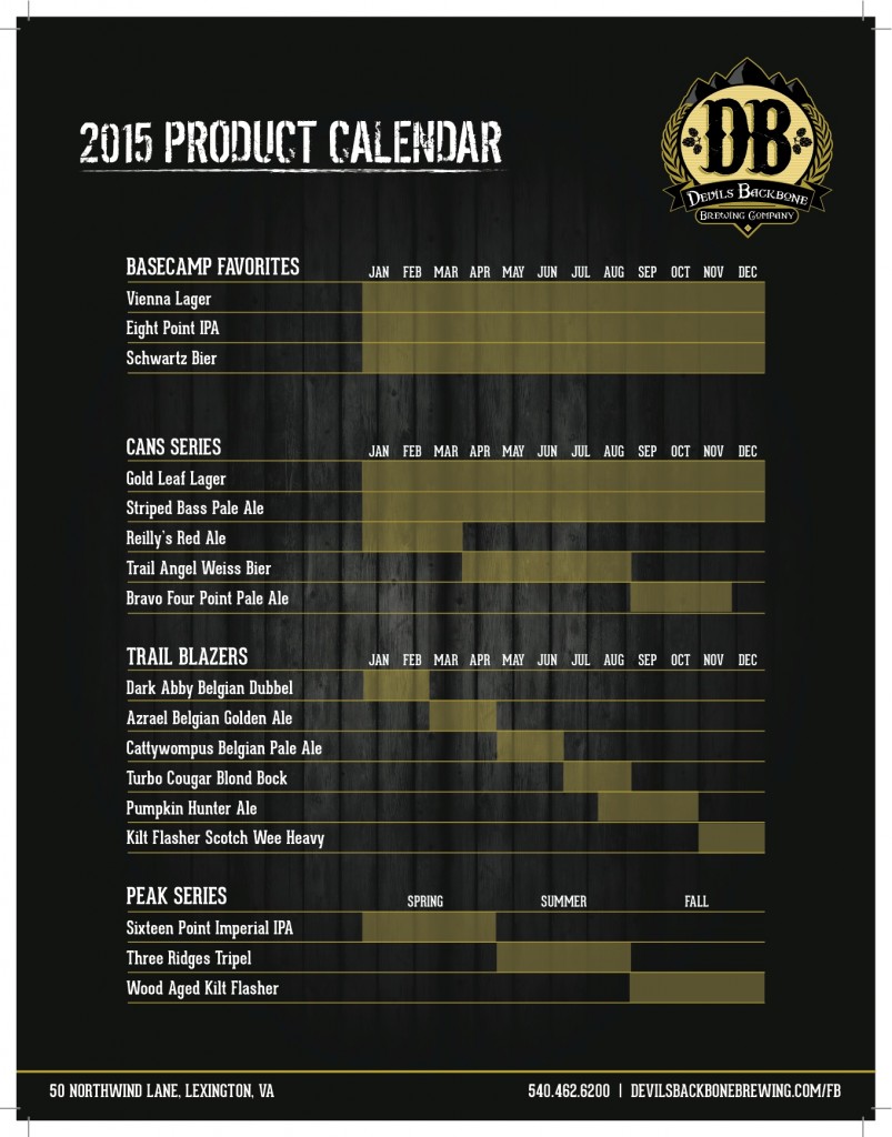 Devils Backbone Brewery Calendar Releases 2015