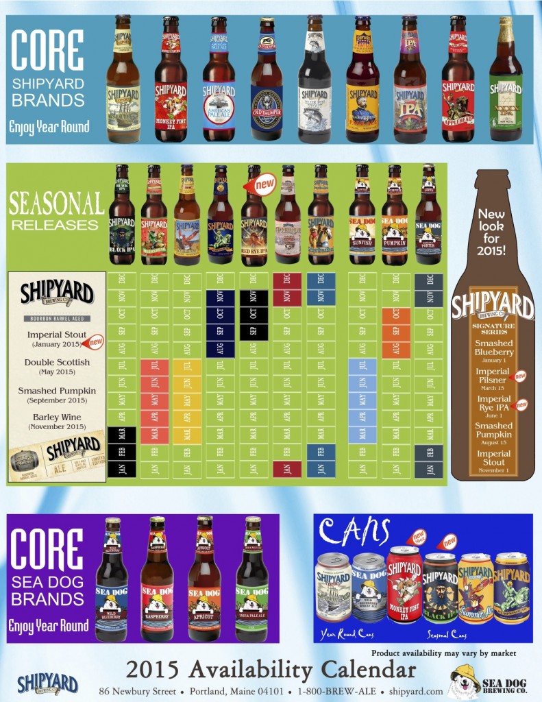 Shipyard Beer Calendar 2015