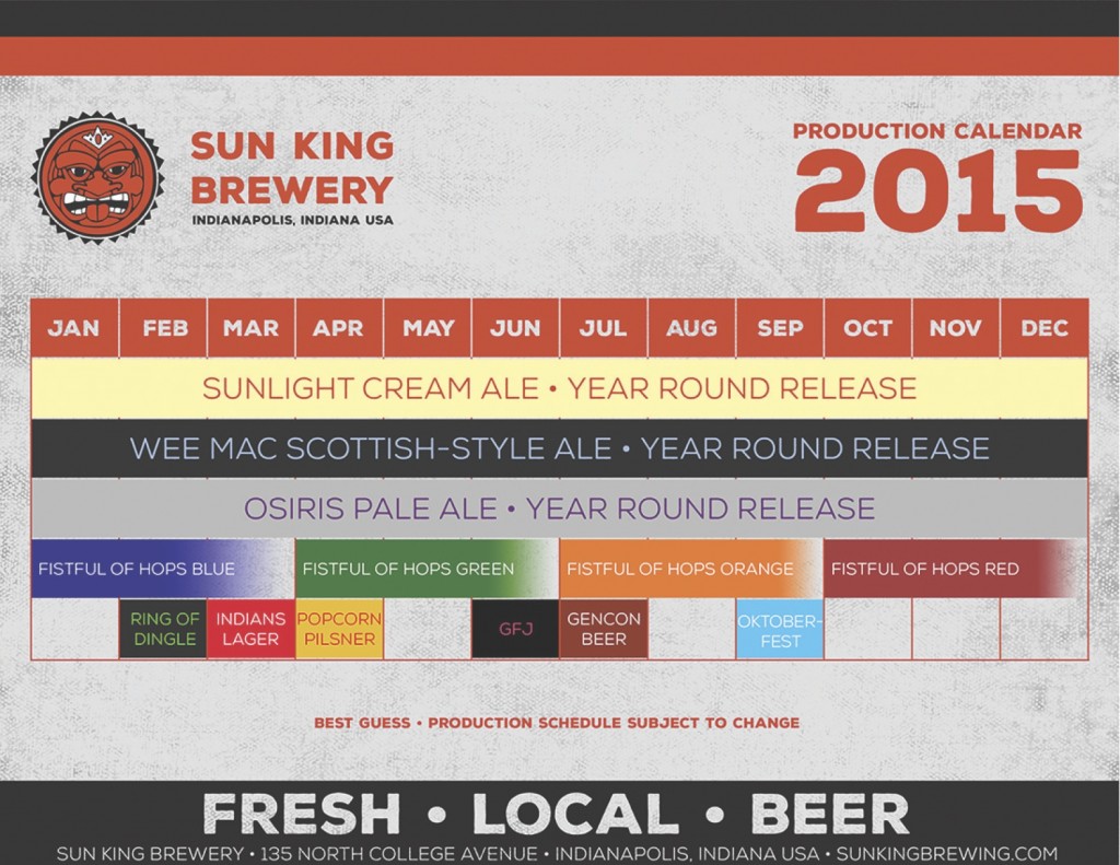 Sun King Calendar 2015