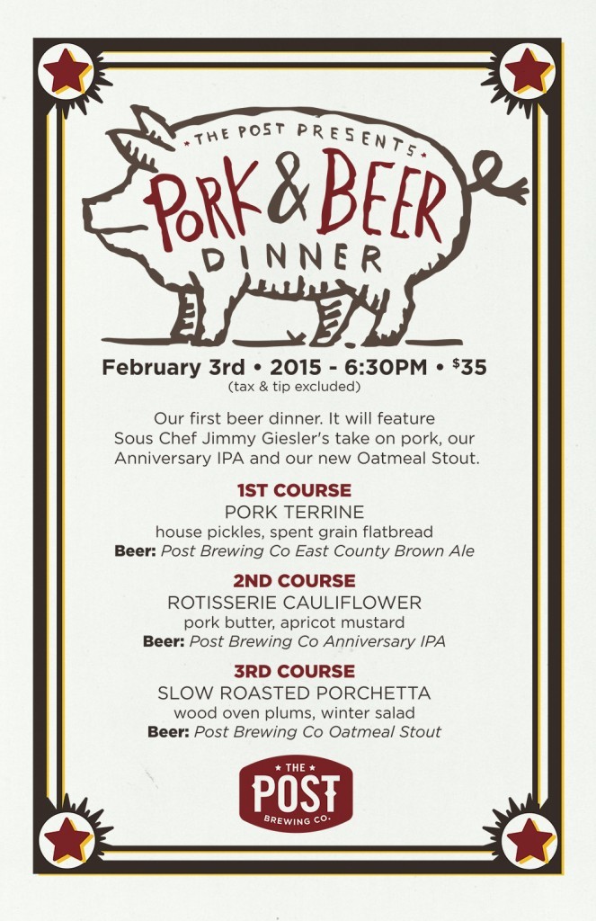 post brewing - pork & beer dinner - dbb - 02-03-15