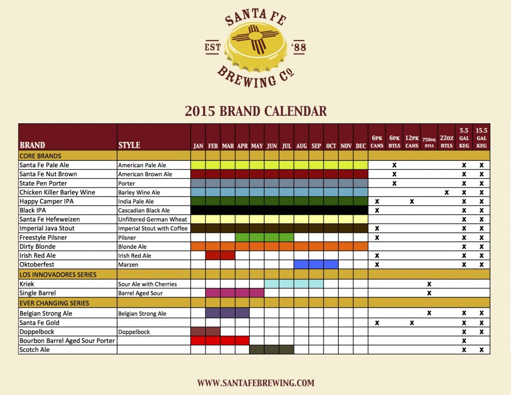 Santa Fe Brewing Calendar