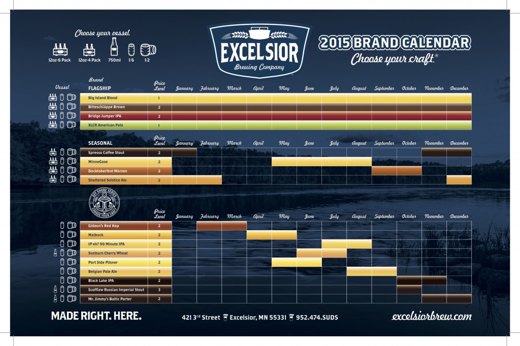 Excelsior Brand Calendar 11x17 Crops