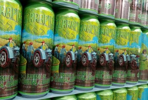 So Fresh So Green Green 2015 cans stacked and ready for shipment