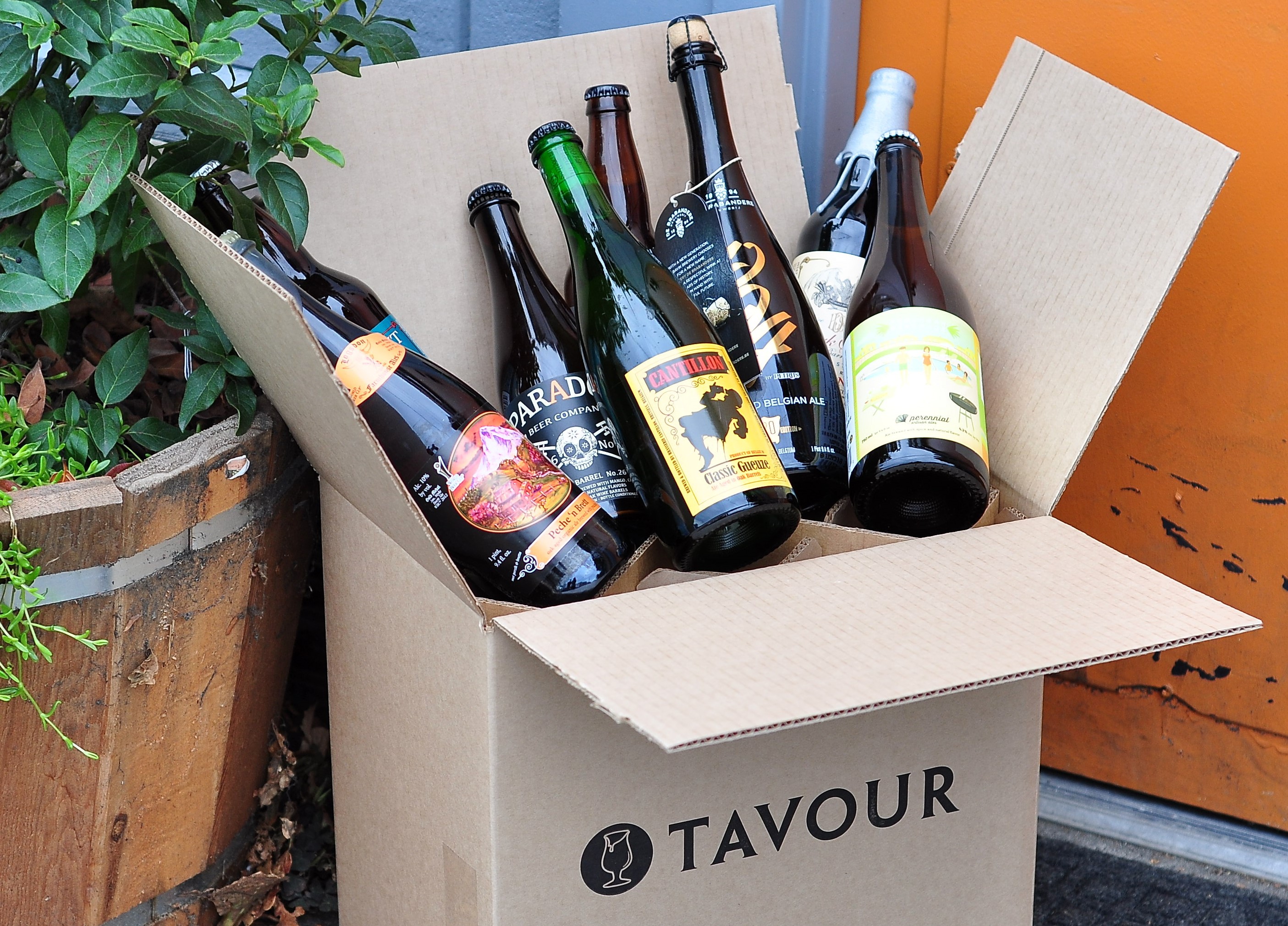 A box of beers you can get shipped directly to your home from Tavour.com