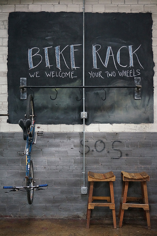 Bike rack at Catawba Brewing Co.