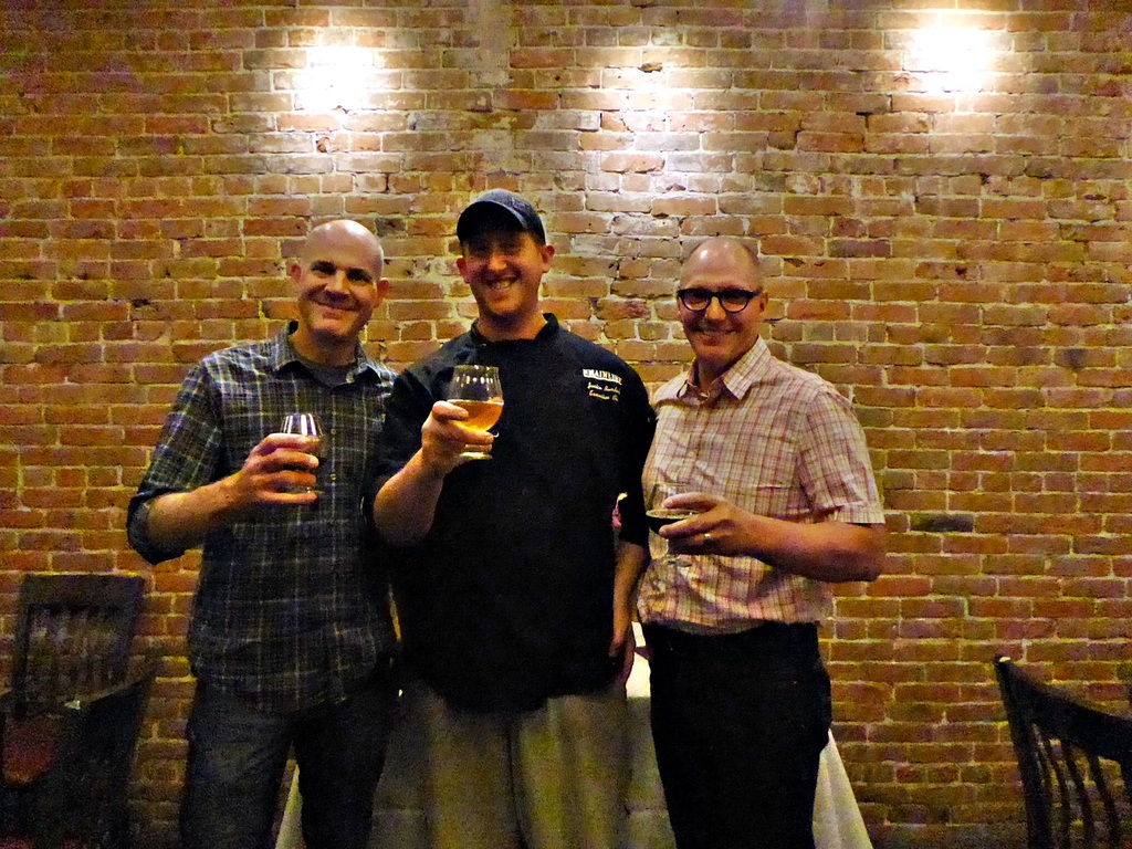 Left to right: Jeff Albarella (Jessup Farm), Justin Burdick (Mainline Executive Chef) and Gordon Schuck (Funkwerks).