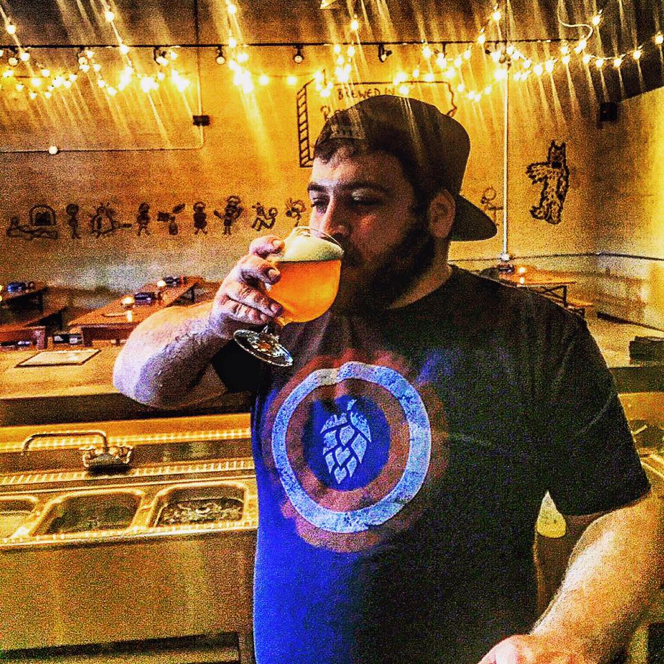 Head brewer Ethan Buckman enjoys a Lazlo Brett Pale Ale. (photo by Stickman Brews via Facebook)