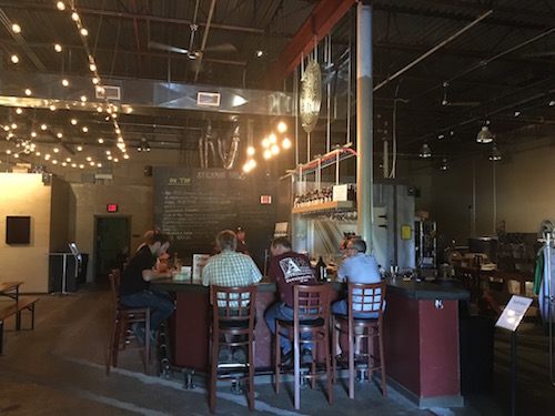 The taproom at Stickman Brews is a comfortable place to enjoy a few craft beers. (photo by Dan Bortz)