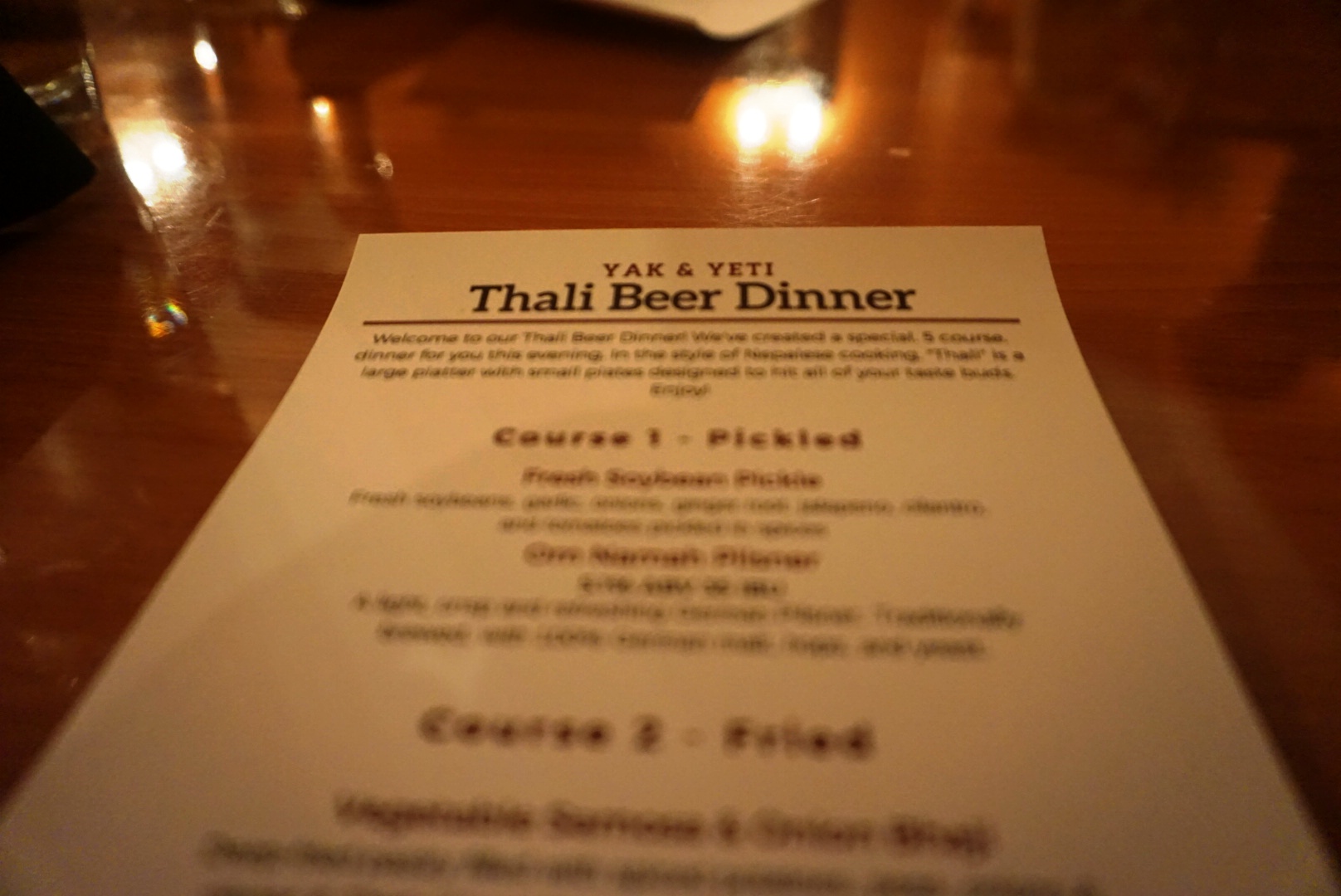 Event Preview | Yak & Yeti Thali Beer Dinner