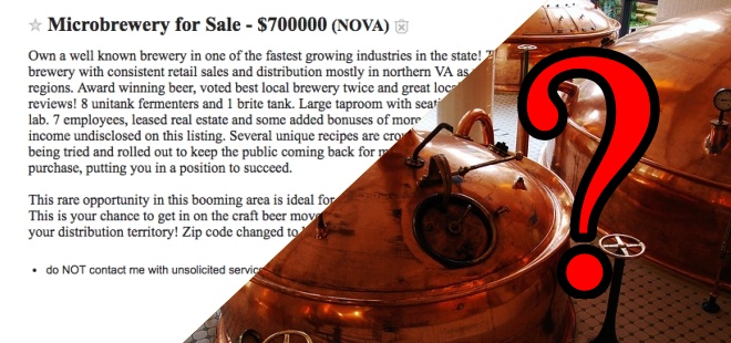 Want to Buy a Brewery in Virginia? Go to Craigslist.