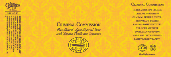 Image courtesy of Cigar City Brewing - Criminal Commission