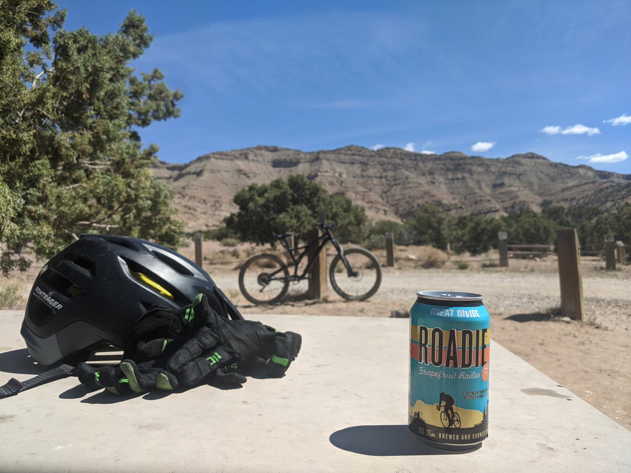 mountain biking with beer