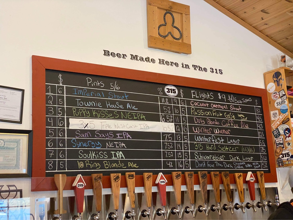 Local 315 Brewing Tap List